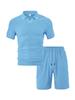 Traje Deportivo Casual de Jacquard con Rayas Anchas Transpirable para Hombre, Conjunto de Enfriamiento de Verano