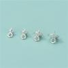 Plata de Ley S925 Hebilla Adhesiva en Forma de Paraguas DIY Handmade Perla Cristal Pegajoso Hebilla de Pendiente Bandeja Adhesiva Accesorios de Aguja Material