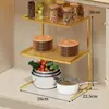 Prateleira Camada de Bancada de Cozinha Armário Armário de Armazenamento Multicamadas Rack de Posicionamento para Temperos e Utensílios de Cozinha Prateleira de Armazenamento Multifuncional Branca