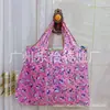 Nova Bolsa Fofa de Coração Estilo Japonês para Menina, Grande Capacidade, Kuromi, Sacola de Compras de Supermercado, Bolsa de Ombro de Tecido Leve