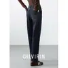 Novos Jeans Azuis Slimming Retrô de Cintura Alta Outono/Inverno 2026 para Mulheres, Estilo Elegante para o Trabalho, Calças Retas Drapeadas, Calças de Pernas Largas