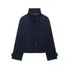 Fabricante de ropa de mujer transfronterizo al por mayor 2026 moda estilo europeo y americano casual chaqueta de lana de un solo botón con cuello alto