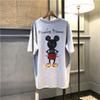 Atacado Feminino Manga Curta Ins Tendência Tamanho Grande 2024 Novo Desenho Animado Mickey Estilo Coreano Solto Mickey Mouse Manga Curta Camiseta Top