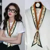 Bufanda de Seda para Mujer 2026 Nuevo Estilo Bufanda para Cuello con Sensación de Lujo, Larga y Rayada para Otoño, Combinable con Camisas, Estilo Coreano, Bufanda Versátil