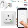 Enchufe de pared inteligente WiFi de 16A para el hogar, 2 orificios, estilo alemán 86, con temporizador, graffiti, enchufe inteligente inalámbrico estándar europeo TUYA