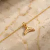 Estilo Europeo y Americano Goteo de Aceite Suave Minimalista Glaseado Rosa Cadena para Clavícula de Cola de Pez, Nicho Temática Oceánica DIY Acero de Titanio de Lujo Ligero Collar Joyería