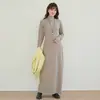 Vestido Longo Lotte Outono e Inverno Dering Pelúcia Solto Pulôver Manga Longa Popular Versátil Saia Longa Novo Estilo 2025
