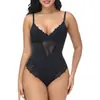 Ropa interior moldeadora de una pieza con forma de T, para cruzar fronteras, levanta glúteos, aprieta el abdomen, body reductor de cintura, lencería sexy de encaje