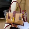 Conjunto de Bolsos de Mano Versátiles de Moda para Mujer Verano 2026, Sencillo y Elegante con un Toque de Lujo, Bolso Cruzado Transparente de Paja de Moda