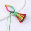 Nó de Diamante Duas Cores Franja Curta Grossa 2026 Novo Estilo Artesanal Xizang Bolsa Pingente de Chaveiro Cordão Pingente de Franja Atacado