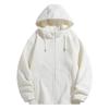 Sudadera con capucha polar de doble cara de marca Tide de color sólido de otoño e invierno de 380 g, abrigo informal holgado con cremallera, suéter con logotipo bordado