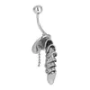 Joyería para Piercing Cuatro Garras Incrustado Circonita Ala Calavera Acero Inoxidable 316L Clavo de Ombligo Anillo de Ombligo Botón de Ombligo