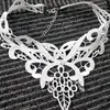 Nuevo Collar de Encaje Mariposa Encaje Clavícula Nightclub Boda Sexy Cuello Collar Blanco Falso Collar Accesorios Versátil
