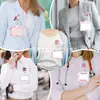 Porta-credencial acrílico retráctil creativo con purpurina para personal médico, cruce fronterizo, madre y bebé, y tarjetas de identificación