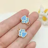 8 Tipos de Pingente de Patinha de Gato/Cachorro/Urso com Gotejamento de Óleo 15*12mm para Tag de Pet DIY Acessórios de Joias
