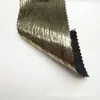 Tela satinada plisada con estampado de lámina dorada en toda la superficie, lavada para ser suave y brillante, arrugada para ropa deportiva de moda y vestuario escénico