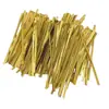 Vendas Diretas de Fábrica Laços para Animais de Estimação Dourados e Prateados de 6cm de Comprimento Laços de Arame Dourado para Selagem de Embalagens de Alimentos e Pães Dourados Prontos