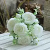 Flores de peonía artificiales, 5 cabezas, peonía de primavera, flores de seda para decoración del hogar, flores de rosa persa artificiales multicapa