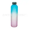 Copo de plástico de 1000ml Copo Espacial Grande Capacidade Gradiente Fosco Copo de Água Tampa de Cobre Puro Tritan Tampa de Aço Inoxidável