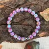 Pulseira de Corda Elástica Popular Transfronteiriça Temu Xiyin Tk Feita à Mão Pulseira de Pedra do Imperador Roxo Pedra de Vesícula Negra Atacado