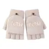 Luvas de Lã Tricotada Meio Dedo Ruiya para Mulheres, Outono e Inverno, para Trabalho, Escrita, Estilo Delicado, Quentes, Sem Dedos, Design com Dedos Divididos