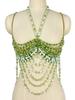 Cadena para el Cuerpo de Perlas de Chica Atractiva Transfronteriza, Escotado Halter con Piedras Preciosas, Moda que Resalta la Figura, Top Tubo con Cortes, Accesorios 2005