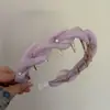 Diadema Coreana Plisada con Dientes, Diseño de Corona Alta, Exquisita Diadema de Perlas Versátil para Uso Diario, Lavado de Cara y Peinado