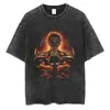 Camiseta de Anime Jujutsu Kaisen Lavado Vintage Camiseta Gojo Sat