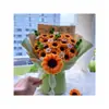 Rostro al sol Bouquet de Examen de Admisión Universitaria Girasol Primer Lugar Bouquet Tejido a Mano DIY Limpiapipas Despedida