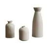 Conjunto de Vasos Cerâmicos, Decoração de Casa, Arranjo de Flores para Sala de Estar, Conjunto de Três Peças de Recipiente para Flores Moderno, Decoração de Vaso Branco