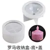 Resina de Amapola Molde de Yeso de Resina DIY Patrón Redondo de Rombos Caja de Almacenamiento Apilable Romana Molde de Silicona