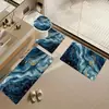 Juego de tres piezas para baño y WC Amazon transfronterizo, alfombrilla absorbente para suelo de baño, alfombrilla decorativa para WC de mármol de franela