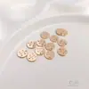 Colgante Redondo de Oro de 14K Rellenado Color Duradero Letra Grabada Pendientes Hechos a Mano DIY Joyería Accesorio Redondo Collar Pulsera Colgante
