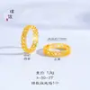 Anel Puzuo Cor Forte que se Mantém 24K Ouro Brilhante Cobre Oco Moeda Borboleta Filigrana Novo Estilo Chinês Anel de Dedo Indicador de Círculo Completo Estilo Casal