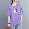 Roupas Femininas Plus Size 2026 Verão Novo Estilo Tops Emagrecedores para Mulheres Cheinhas, Camisetas Soltas de Manga Curta Estilosas e Modernas que Escondem a Figura