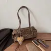 Nova Bolsa Simples Mini Bolsa com Toque de Luxo para Mulheres Outono Inverno Bolsa de Mão Retrô Estampa de Leopardo Bolsa Versátil Charme Fofo