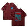 Venda Quente Transfronteiriça Primavera e Verão Novo Estilo Japonês Fresco Tendência Marca Estampada Gola Redonda Manga Curta Casal Estudante Camiseta Top Unissex