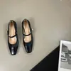 Zapatos Chuyuji estilo francés Mary Jane elegantes de tacón bajo para mujer, nuevo modelo primavera 2026, punta cuadrada marrón, adecuados para combinar con faldas