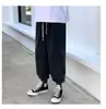 Nova Coleção de Outono Estilo Hong Kong Estilo Coreano Jeans de Perna Larga Masculino Solto de Perna Reta Estudante Tendência Calças de Pai Calças Afuniladas Cropped