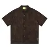 Camisa Retro Americana con Efecto Desgastado de Manga Corta para Hombre, Marca de Moda con Textura de Alta Calidad, Tie-Dye de Corte Holgado, Camisa Fresca y Elegante de Media Manga para Verano