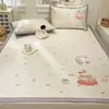 Juego de Tres Piezas de Alfombrilla Refrigerante Suave de Seda de Hielo Fresca y Sencilla, Plegable y Lavable a Máquina para Verano, Adecuado para Dormitorio de Estudiantes, Alfombrilla Individual de Ratán, Linda