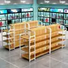 Estantería de exhibición para supermercado, tienda de conveniencia, tienda pequeña, de un solo lado o de doble cara, multi-nivel, con ganchos, estantería para almacenamiento de snacks