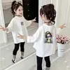 Blusas de algodón puro para niñas, nuevo estilo otoño 2026, camiseta interior básica para niñas, camiseta de manga larga para niñas mayores, primavera y otoño