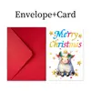 Conjunto de envelopes para cartão de Natal de compra direta transfronteiriça animal de desenho animado DIY dobrável mensagem de bênção cartão de Natal