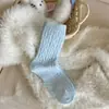 Calcetines para Mujer para Otoño e Invierno, Estilo Coreano, Color Sólido, Hilo de Puntos de Colores, Calcetines de Media Pantorrilla, Engrosados, Estilo Japonés, Calcetines Largos Calientes, Venta al por Mayor
