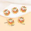 Colgante de Esmalte Chapado en Oro de Aleación Estilo Chino Mahjong León Cuentas Espaciadoras Colgante Accesorios de Cuentas para Pulsera Collar DIY Hecho a Mano