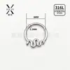 Aretes de Acero Inoxidable de Lujo Ligero Europeo y Americano con Forma Irregular de Serpiente, Aros Abiertos para Nariz, Anillos para Septum Nasal para Mujeres