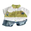 Conjunto de Camisa Estampada de Verano para Niños 2025 Nuevo Estilo de Verano Atractivo Dibujos Animados Manga Corta Conjunto de Dos Piezas para Niños Moderno