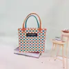 Ins Celebridade da Internet Tailândia Chiang Mai Férias Lazer Bolsa Artesanal Rattan Tecido Bolsa Feminina Cesta de Vegetais Bolsa de Mão