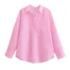 Camisa Básica de Popelina de Manga Larga Casual Holgada Nueva de Verano para Mujer Estilo Europeo y Americano 2895